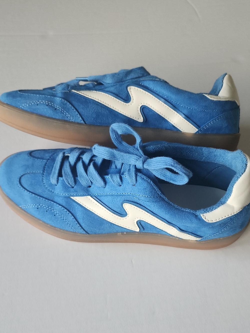 Madden Girl Giia Blue Suede Sneakers - Picture 2 of 10